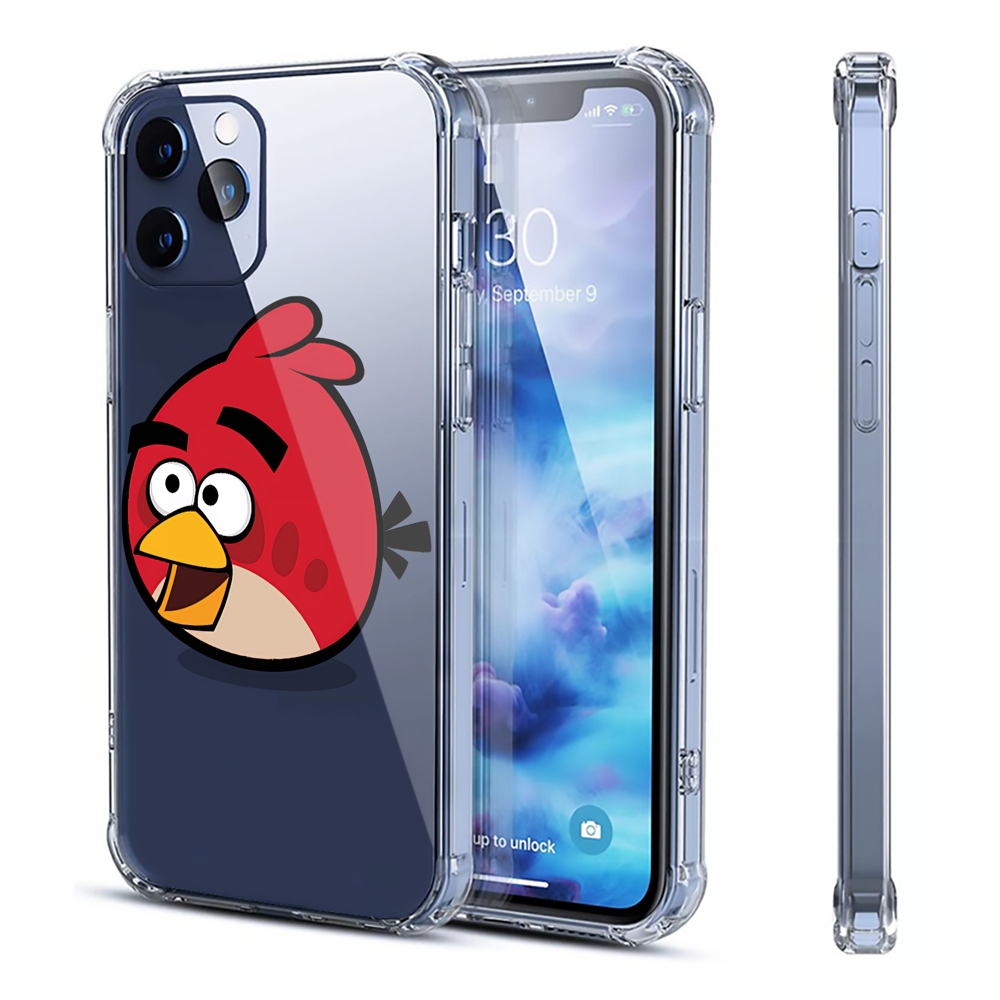 （画像用） Angry Birds アングリーバード 【iPhone 12シリーズ対応】透明スマホケース（クリアソフトケース）